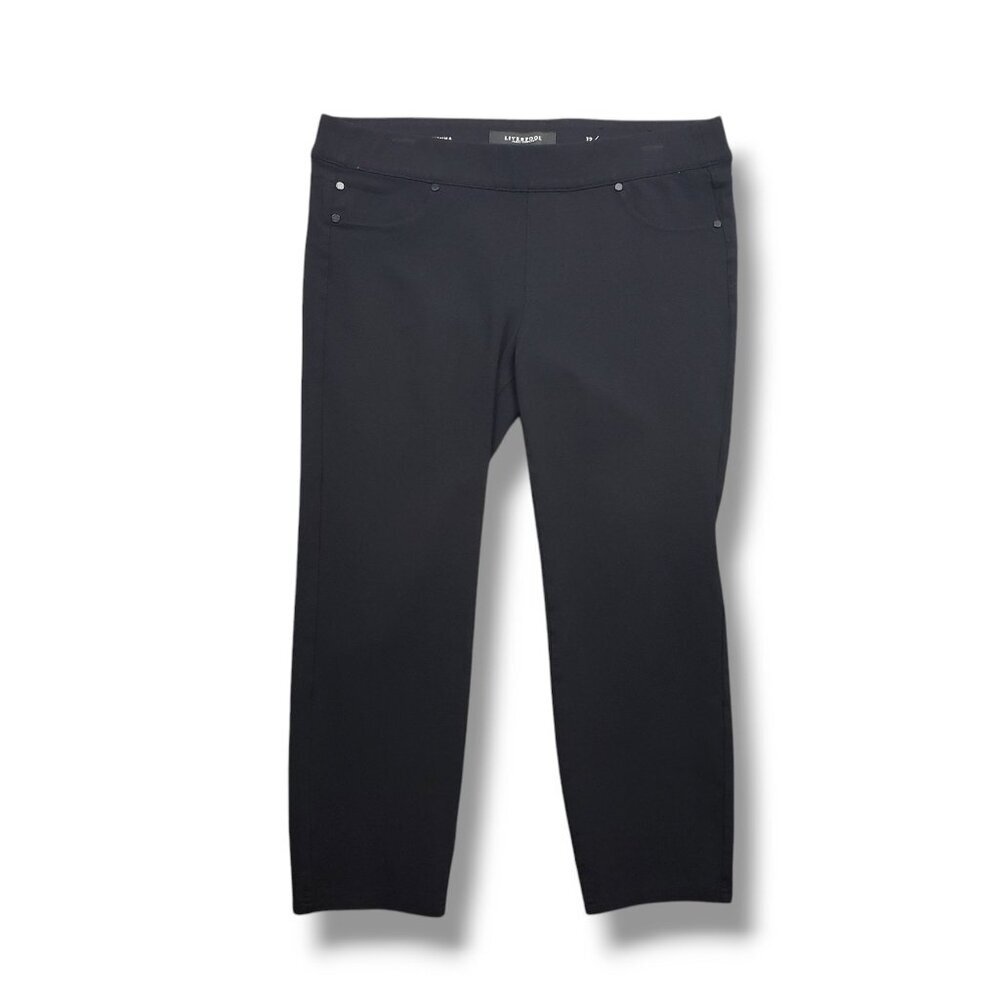 Liverpool Sienna Leggings Womens 12 Black Pull On Mid Rise‎
